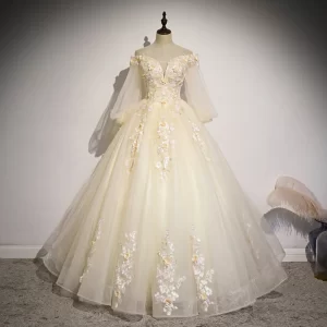 Quinceanera Dress 2021 New Gryffon Party Dress Half Sleeve Off The Shoulder Ball Gown Elegant Floral Print Vestidos Gown