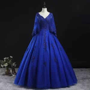 Vestidos 2021 New Gryffon Quinceanera Dresses Elegant V-neck Party Prom Ball Gown Vintage Lace Embroidery Plus Size